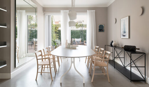 DE PADOVA Shine, table. Marocca, chairs
